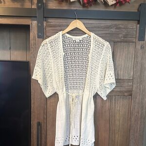 White House Black Market Ivory Knit Cardigan